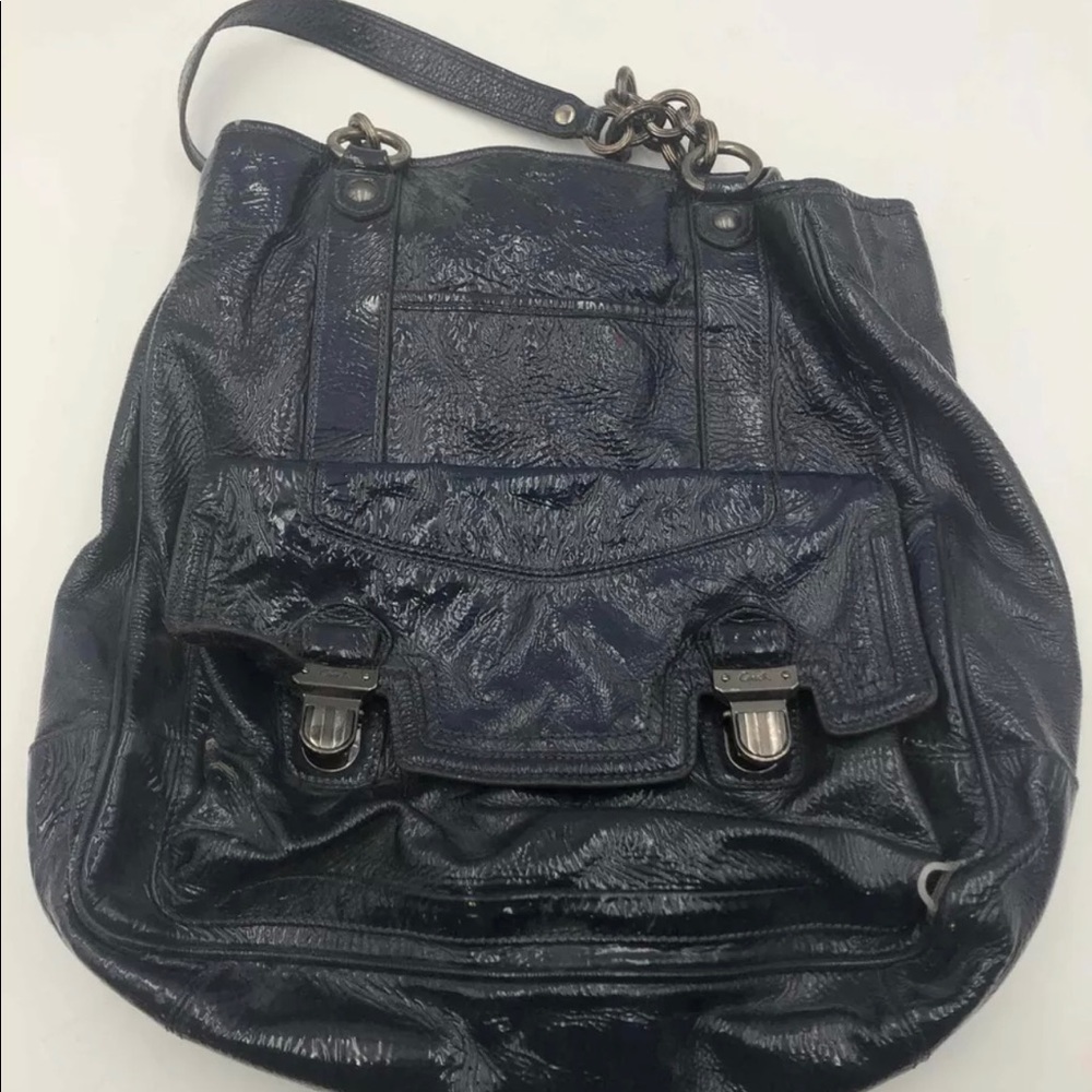 Vintage Coach Patent Leather Hobo Tote